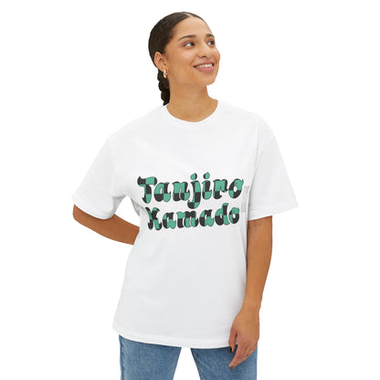 Anime Character Graphic Tee — 'Tanjirō Kamado' Text & Back Illustration