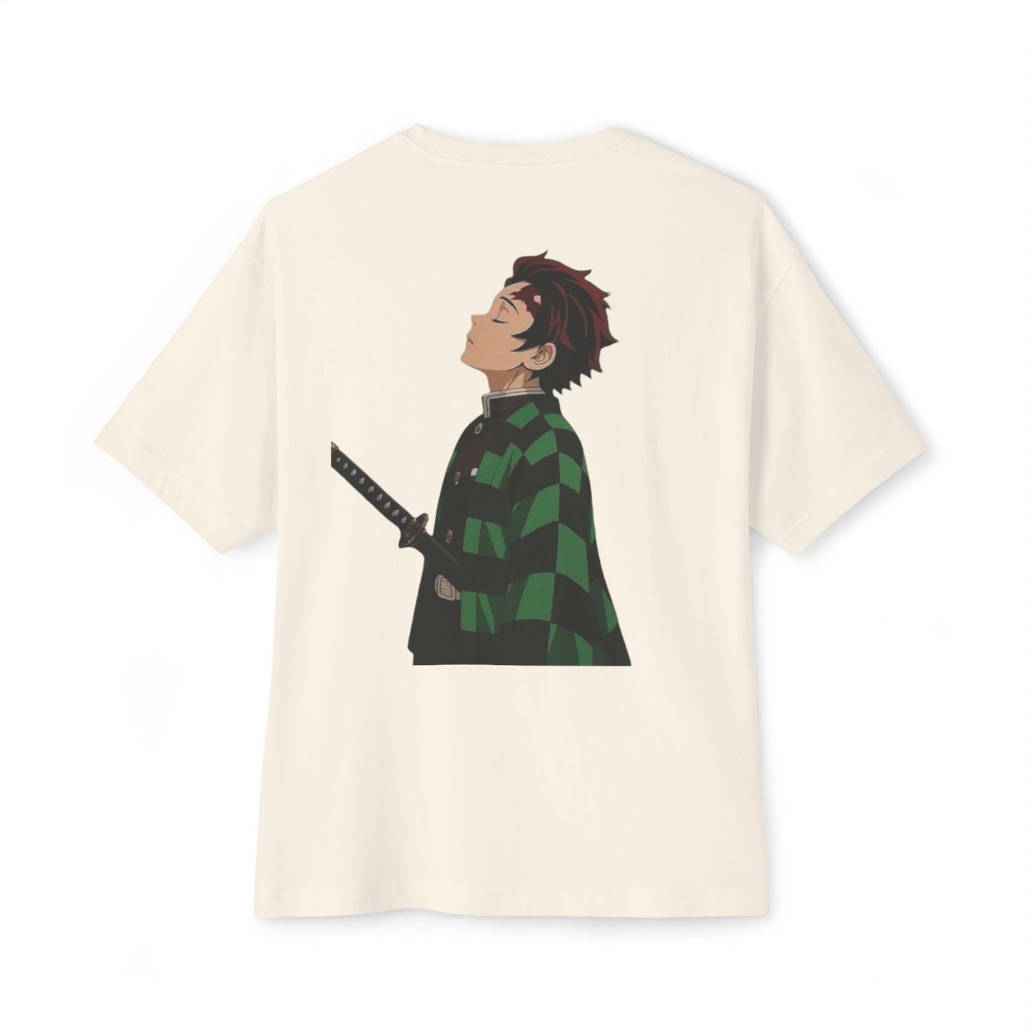 Anime Character Graphic Tee — 'Tanjirō Kamado' Text & Back Illustration