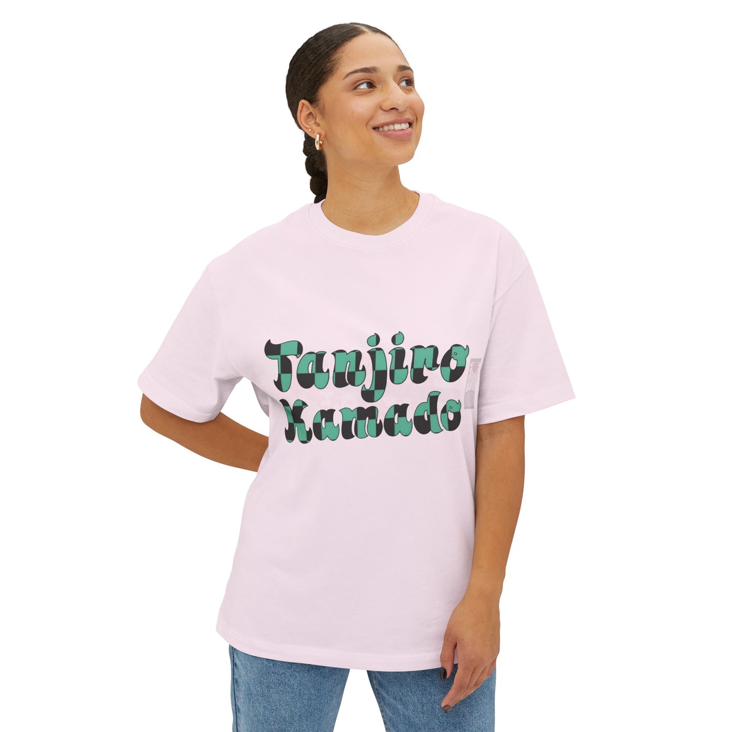 Anime Character Graphic Tee — 'Tanjirō Kamado' Text & Back Illustration