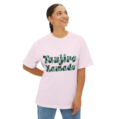Anime Character Graphic Tee — 'Tanjirō Kamado' Text & Back Illustration
