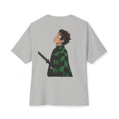 Anime Character Graphic Tee — 'Tanjirō Kamado' Text & Back Illustration