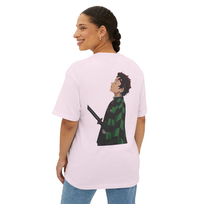 Anime Character Graphic Tee — 'Tanjirō Kamado' Text & Back Illustration