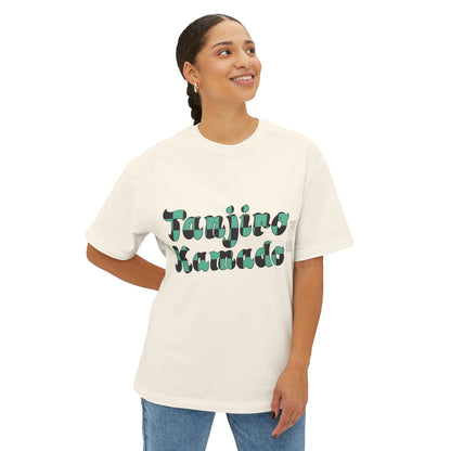 Anime Character Graphic Tee — 'Tanjirō Kamado' Text & Back Illustration