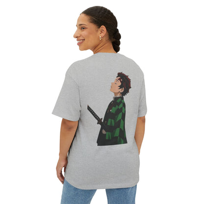 Anime Character Graphic Tee — 'Tanjirō Kamado' Text & Back Illustration