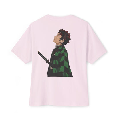 Anime Character Graphic Tee — 'Tanjirō Kamado' Text & Back Illustration