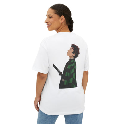 Anime Character Graphic Tee — 'Tanjirō Kamado' Text & Back Illustration
