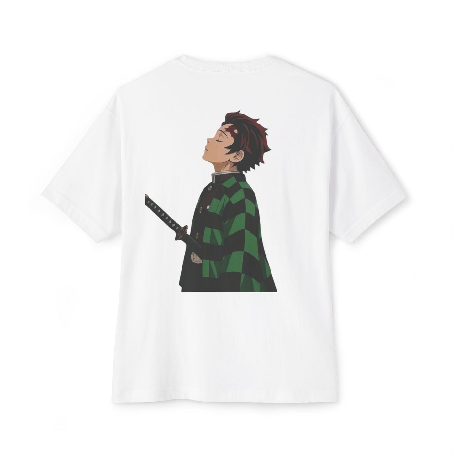 Anime Character Graphic Tee — 'Tanjirō Kamado' Text & Back Illustration